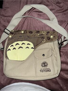 My Neighbour Totoro Beige Canvas Crossbody Bag